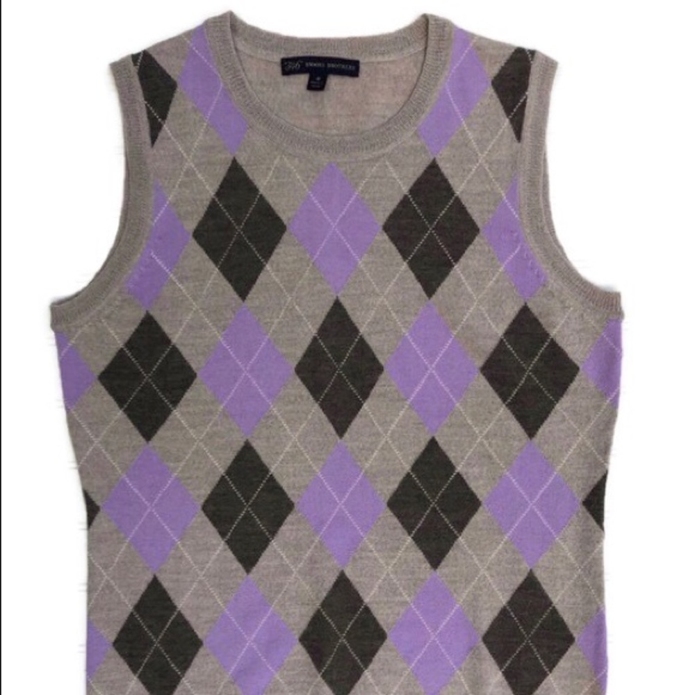 Brooks Brothers Argyle Sweater Vest Merino Wool M